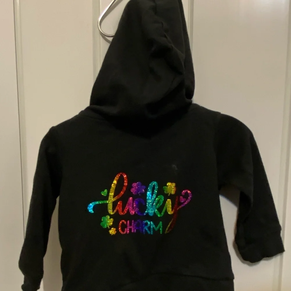 Black‎ Hoodie with Green Shamrocks-Infant